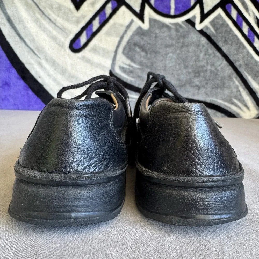 Size 38/W7/M5 - Birkenstock Pasadena Black Pebbled Leather Narrow Shoes